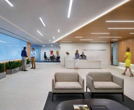 Cornerstone Research lobby.