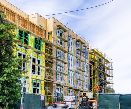 New and modern, multilevel apartment complex under construction