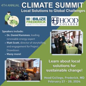 4th annual Climate Summit teaser image with Mobilize Frederick and Hood College logos