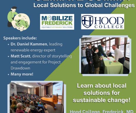 4th annual Climate Summit teaser image with Mobilize Frederick and Hood College logos